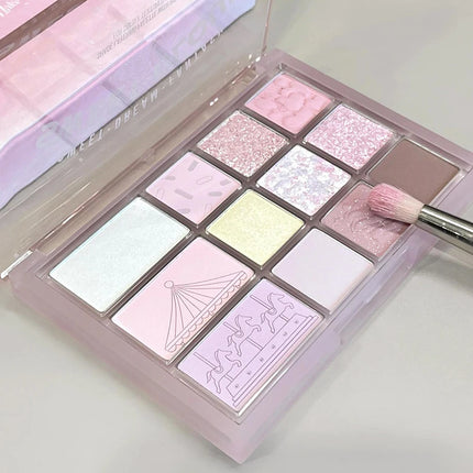 12Color Pink Brown Eye Shadow Tray Pearl Glitter Earth Matte Chocolate Eyeshadow Palette Korea Low Saturation Eye Pigment Makeup