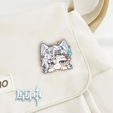 Game Impact Fontaine Neuvillette Wriothesley Rabbit Ears Small Hands Acrylic Badge Backpack Button Brooch Accessories Gifts