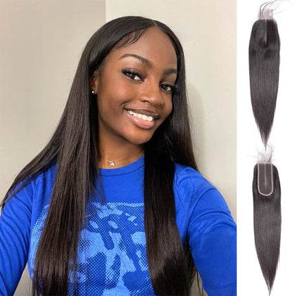 2x6 HD Lace Closure Straight  Only Natural  Lace Closure Pre Plucked HD Transparent Remy For Women Brazilian Remy Hair Human Hair