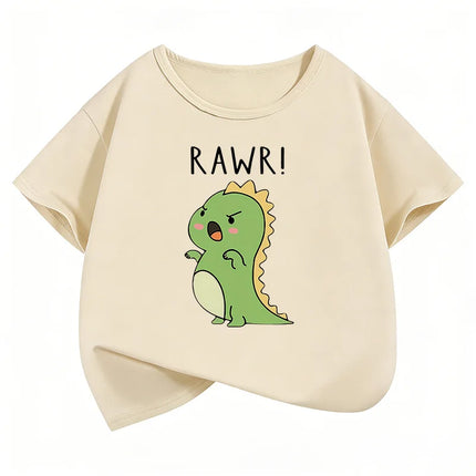 Short Sleeve Funny Dinosaur T Shirts Graphic Kids Children's T-shirt Boys Girls Summer Spring Casual Top Tee Shirt Cartoon