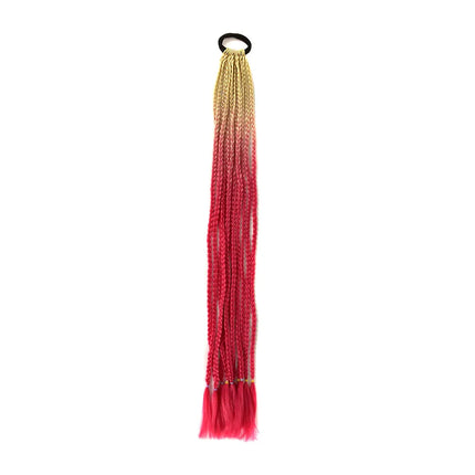 Braided Ponytail Extension Synthetic Colorful Hair Extension For Women 24inch Rainbow Hair Braids Extensions
