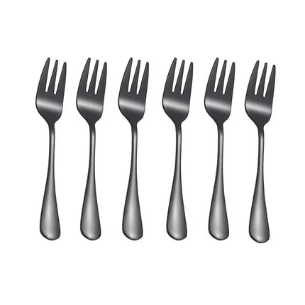 6pcs Stainless steel cutlery fruit forks dessert forks are small and delicate for entertaining guests