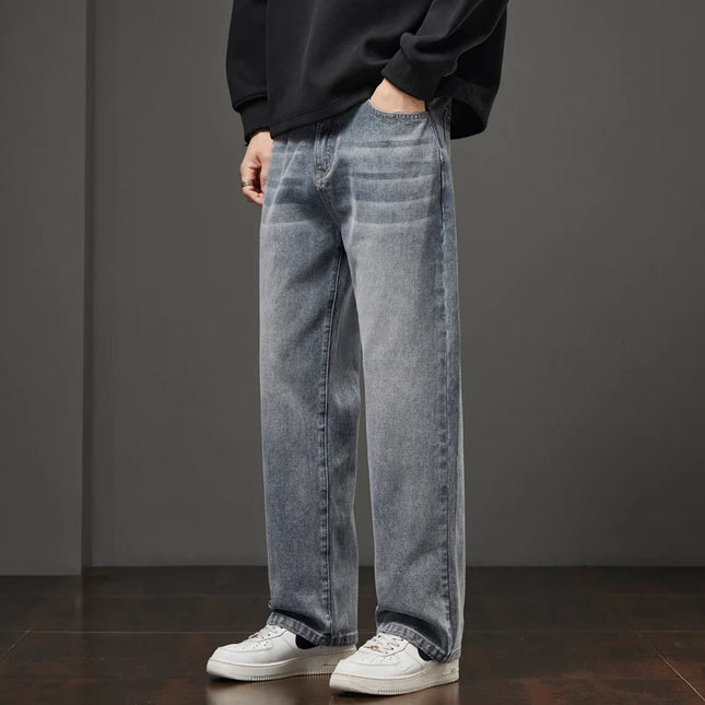 Men's Vintage-Washed Straight-Leg Jeans 2025 Fall/Winter Collection Relaxed-Fit Straight-Leg American Casual Trousers