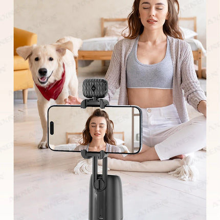 AI Auto-Tracking Phone Gimbal 360° Rotating Face Tracking Stabilizer Portable Desktop Holder for Live Streaming & Photo Shooting