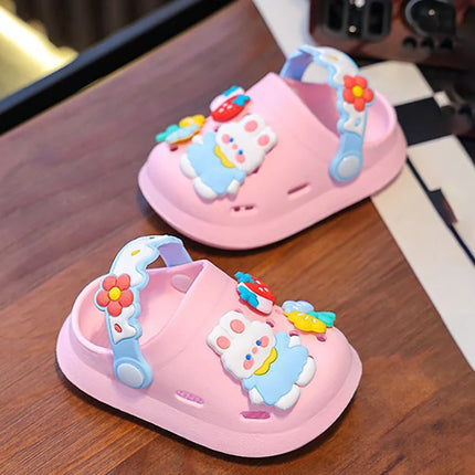 Cute Cartoon Bunny Garden Shoes For Girls Soft Sole Clogs For Baby Breathable Non-slip Indoor Outdoor Beach Sandals Trendy