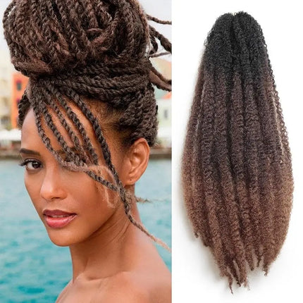 Marley Twist Braiding Hair 18Inch Long-Lasting Fluffy&Tangle-Free Cuban Twist Hair Crochet Hair Ombre Honey Brown T1B/30/27