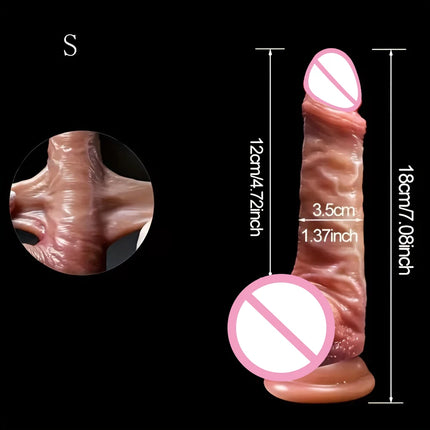 Realistic Dildos for Women Skin Sliding Foreskin Testicles Dildo Anal Vaginal Stimulation Strap on Big Penis Sex Toys for Woman