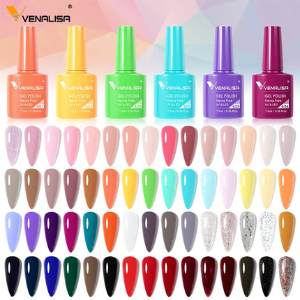 7.5ml Venalisa HEMA Free TPO Free Rubber Base Jelly Pink Soak Off UV LED Gel Polish Semi Permanent Nail Manicure Varnish