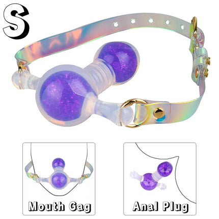 NNSX Silicone Mouth Gag with Adjustable Straps Breathable Ball Gag Deep Throat BDSM Adults Game Bondage Sex Toy For Women Men