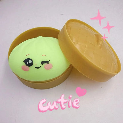 Giant Dumpling Squeeze Toy for Anxiety Relief Soft Steamed Stuffed Bun Simulation Food Fidget Decompression Dough Toy