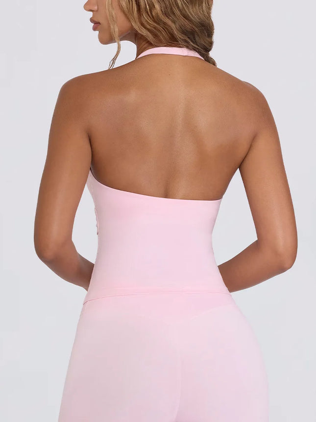 Women's Beautiful Back Nude Feeling Shock-absorbing Gathering Anti Sagging Fitness Sports Vest Suspender Neck Hanging Yoga Bra