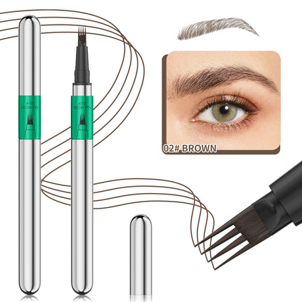Hellokiss Waterproof Eyebrow Pen, Microblading Eyebrow Pencil With 4 Split Head, Natural Looking Brows Makeup ( 5 Colors)