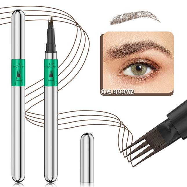 Hellokiss Waterproof Eyebrow Pen, Microblading Eyebrow Pencil With 4 Split Head, Natural Looking Brows Makeup ( 5 Colors)