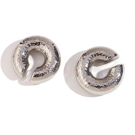 1 Pair Smooth Round C Shape Clip On Women Earrings Lightweight Without Piercing Cartilage Ear Cuff Gold Silver Color Earrings
