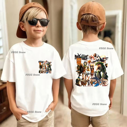 Italian Brainrot Animal Print Kids Cotton T-shirt Tung Tungtung Summer Childrens Short Sleeved Shirt Boys Girls Cute Leisure Tee