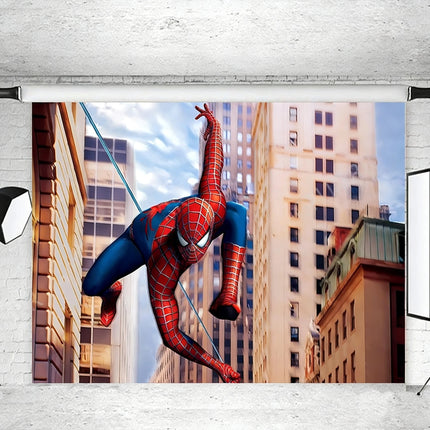 Superhero Themed Customized Boys Birthday Outdoor Party Decoration Banner ProvidedP Portrait Photography Background Studio Props