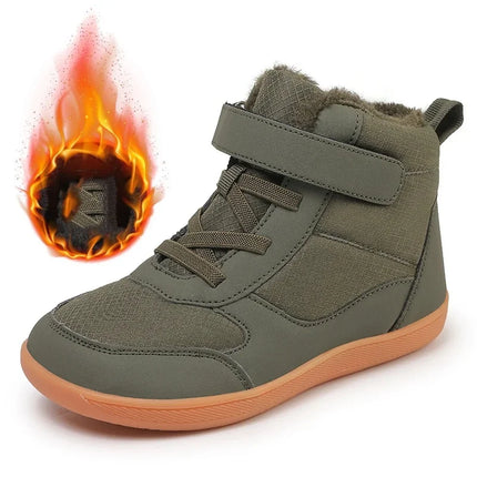 2024 Kids Wide Toe Barefoot Snow Boots | Boys/Girls Winter Minimalist Sneakers | Girls Boys Warm Boot Toddler Little Big Kids
