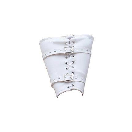 BDSM Bondage Leg/Arm Binder,Behind Back Straight Jacket,SM Leather Armbinder Restraint Slave Lockable Glove With Shoulder Straps