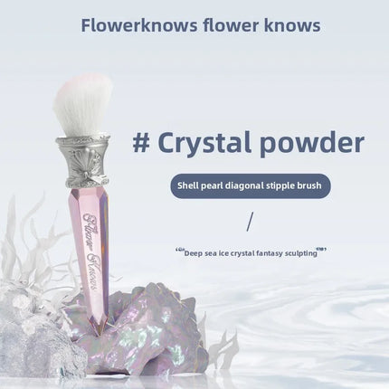 Flower Knows Shell Pearl  Series Blush Brush Wool Loose Powder Highlighter Brushes