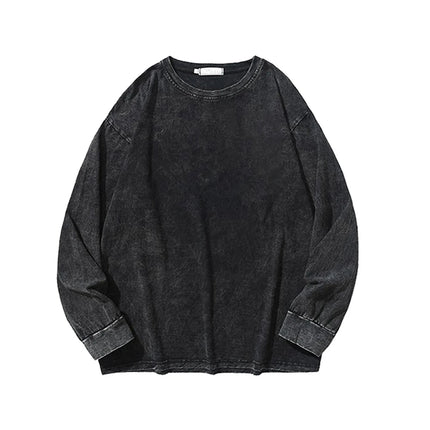 100% Cotton Men's Clothing Vintage Black Acid Wash Hoodies Men Women Oversized Hip Hop Sweatshirts Casual Pullover Y2K Clothes