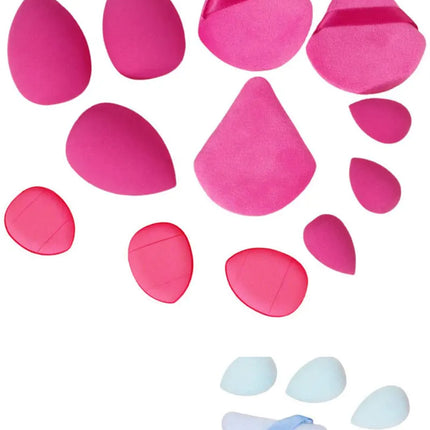 Solid color 12PCS makeup sponge set, loose powder and finger catching Thumb Puff Cotton Mini Powders Puffs Soft Makeups EggsSets