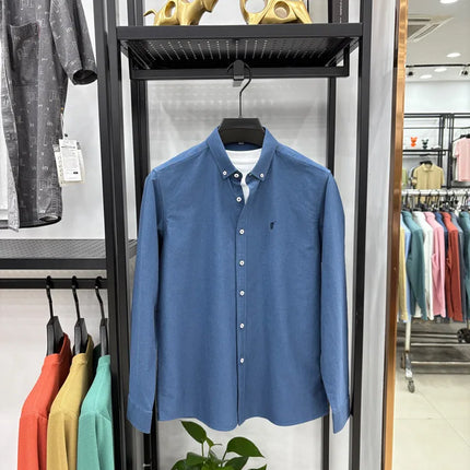 100% Cotton Corduroy Shirt - Green Long Sleeve M-4XL - Spring Autumn Slim Fit Candy Color Collection
