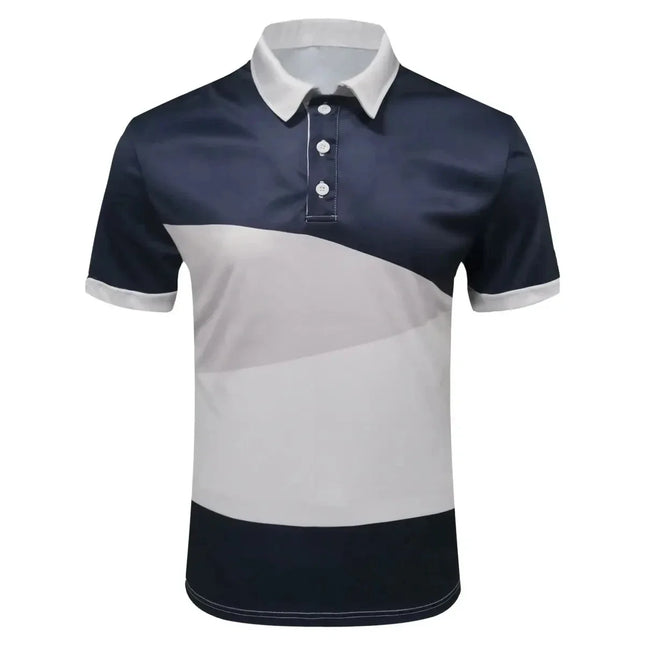The New Men's Short Sleeved POLO Shirt for Spring and Autumn Fashion and Comfort with 3D Pattern Printing