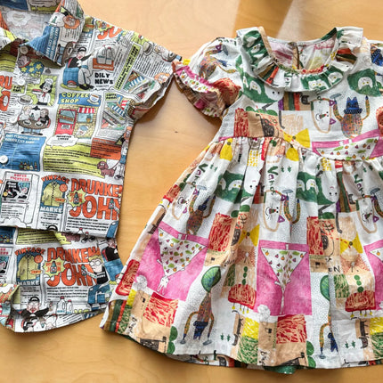 RAISE Children Summer Shirts Outfits Boys Vacation Suit 2026 Kids Girls Print Dress Brother Sister Outfits Siblings Matching Set