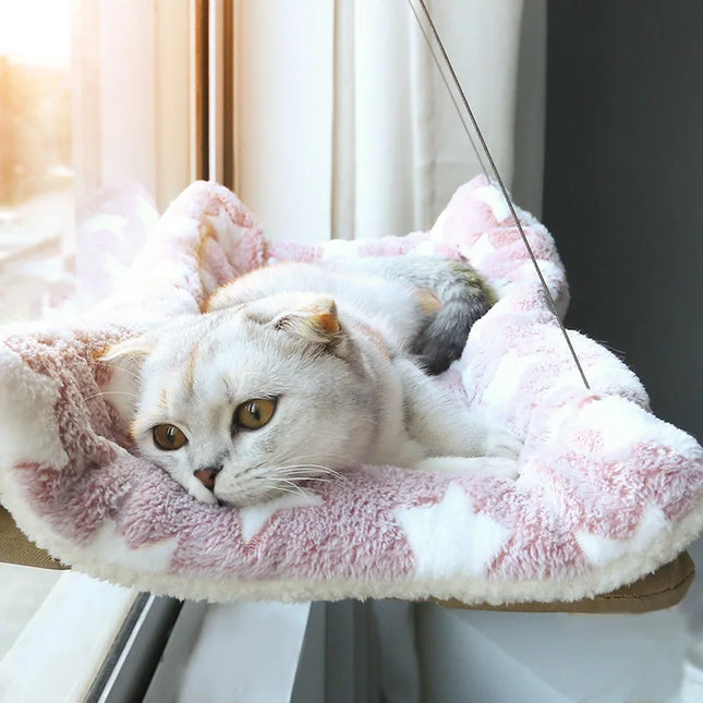 Pet Cats Hammock Kitten Climbing Frame Hanging Cat Bed Suction Cup Bed House Removable Window Hammock Easy Clean Cat Accessories
