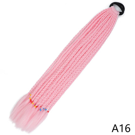 AZQUEEN Synthetic Gradient Color Dirty Braided Ponytail 60CM Elastic Rubber Band Braiding Pony Tail Hair Extensions For Girls