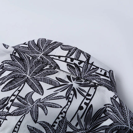 Hainan Island Beach Shirt Men's Set Sanya Travel Hawaii Large Size Floral Print Five-Quarter Pants Short Sleeve Casual Shirt