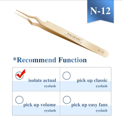 NAGARAKU Eyelash Extension Tweezers Makeup Tools Stainless Steel Non-magnetic Pincet False Eyelash Tweezers 3D accurate tweezers