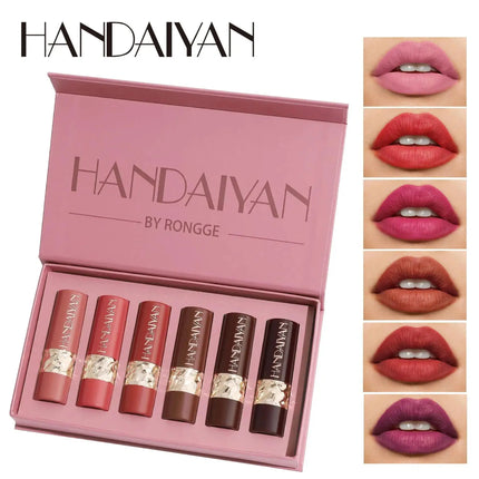 6PCS Velvet Matte Lipstick Set Highly Pigmented Long Lasting Non Drying Silky Smooth Lip Makeup Gift Box For Women