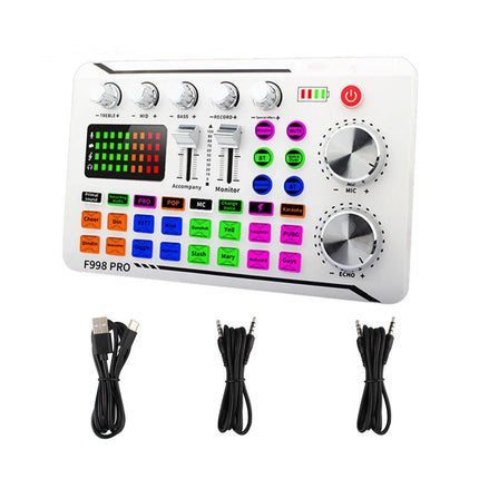 F998 Pro Sound Card Professional Bluetooth-Compatible Studio Record For Phone PC Audio Mixing Console Amplifier