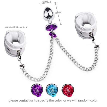 Thierry Wrist to Anal Plug Bondage Kit Handcuffs Connect with Butt Plug Adult Games SM Sex Toys for Women Men Fetish Sex Product