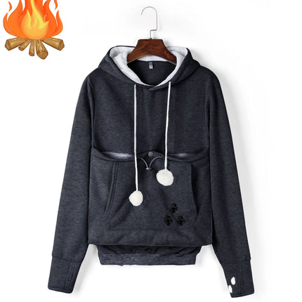 Cat Lovers Hoodies Pouch Dog Pet Hoodies For Casual Kangaroo Pet Paw Pullovers Cuddle Pouch Sweatshirt Pocket Animal Ear Hooded