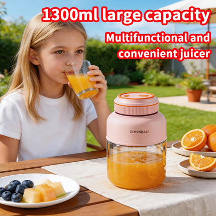 High Aesthetic 1300ml Large Capacity USB Rechargeable Portable Blender Juicer, Kitchen Fruit Juicer, Food Prep