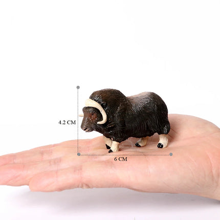 Simulation Texas Longhorn Bulls Musk OX Yak Cow Farm Animals Buffalo Calf Bull Model Figures  Home Decor Educational Toys