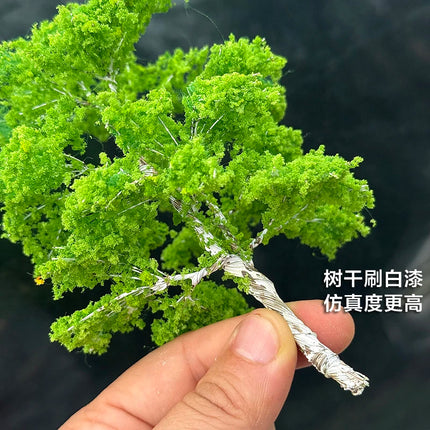 10cm Springtime Landscape Model Poplar Tree Miniature Wire Green Tree Building Park Train Railroad Platform Layout Diy Material
