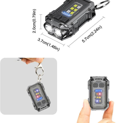 Super Bright LED Flashlight USB Rechargeable Pocket Torch with Clip & Magnetic Base Mini Keychain EDC Light for Outdoor Camping