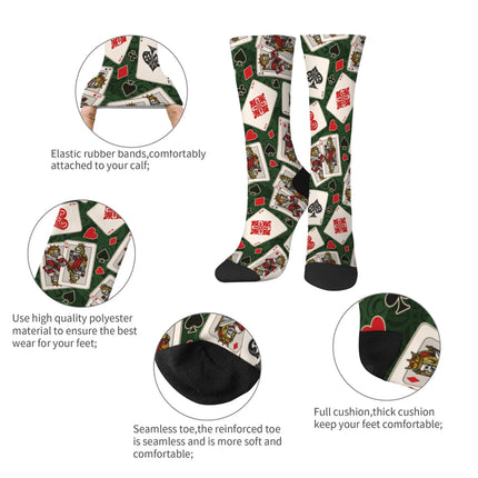 Skull Poker Novelty Men's Socks Retro Style Comfortable Casual Fashion Sports Socks Crazy Party Gift Street Hip-Hop Funny Socks