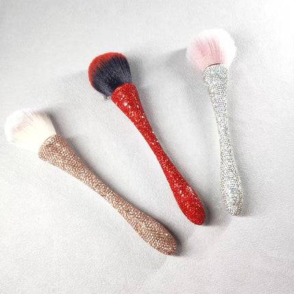 1pc Professionals Nails Small waist Nail brush Blusher Brush Full Diamond Dust Cleaning Make Up  Soft Hair  Brush Manicure Acces