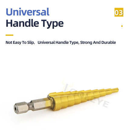 TOOLEYE HSS Titanium Step Drill Bit Stage Drills For Metal Wood High Speed Stepped Drill Set Power Tools 3-12 4-12 4-20 4-32mm