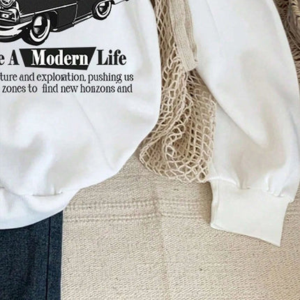 Keep Classic Alive And Car Printing Hoodies Women Autumn Casual Soft Hoodie Fashion Oversize Hoody Versatile Warm Fleece Hooded