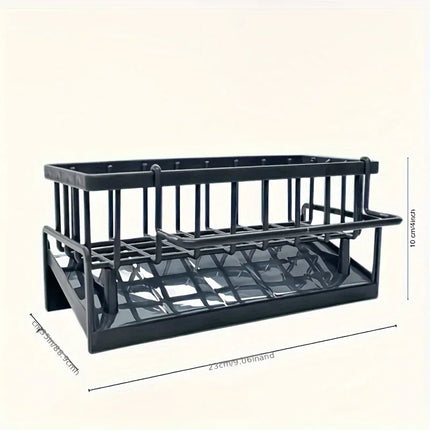 Drill-Free Sink Organizer Multi-Use Sponge Soap Holder Draining Rack for Kitchen Countertop Storage Waterproof Shelf 1PC