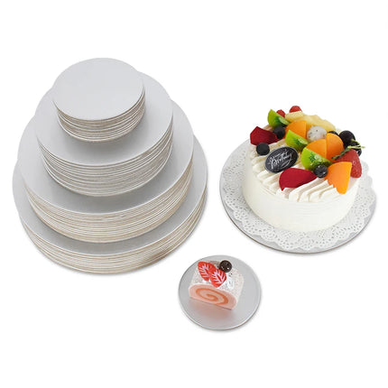 10/16/22/26cm Golden Silvery Round Cake Boards Circle Cardboard Base Cupcake Dessert Tray Birthday Party Cake Decorating Supplie