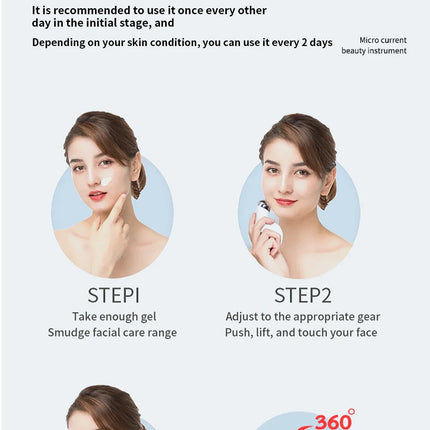NEW Micro Current Beauty Device Mini Portable Face Lifting Roller Slimming Massager EMS Delicate Contour Firming Facial Care