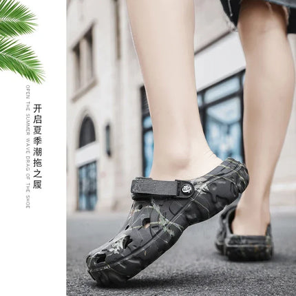 Flat Sandals Men Shoes 2024 Slippers Men Garden Platform Sandals Man Summer Sandals Male Sneakers Outdoor Flip Flops Home Clogs