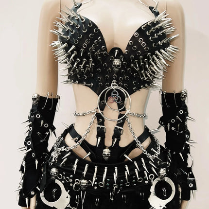 Gothic Tank Tops Punk Tank Tops halter top y2k clothes y2k crop top gothic clothes y2k top rivet Tank Tops Skull top vintage top
