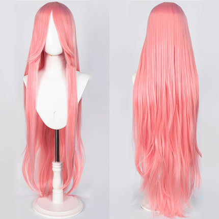 100CM Long Straight Wig With Bangs Synthetic Cosplay Wig For Women Pink Purple Cosplay Wigs for Party For Halloween